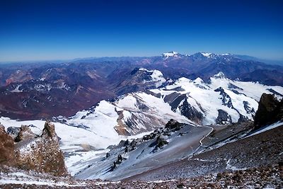 Vue depuis la Canaleta (6600m) - Aconcagua - Argentine