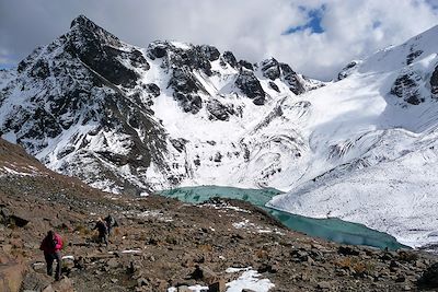 Col Austria - Vue sur la Laguna Glaciar - Cordillère Royale - Bolivie