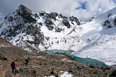 Col Austria - Vue sur la Laguna Glaciar - Cordillère Royale - Bolivie