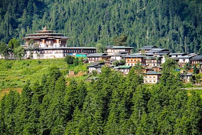 Dzong de Gangtey - Village de Gangtey - Vallée de Phobjikha - Bhoutan