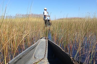 En pirogue - Botswana