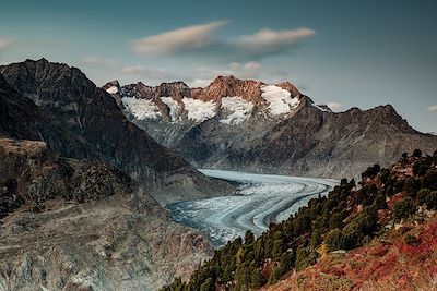 Glacier d'Aletsch avec le Wannenhorn en arrière-plan - Suisse