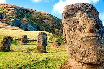 © Jesse Kraft / Alamy / Hemis - Les célèbres têtes Moai de l'île de Pâques - Chili Les célèbres têtes Moai de l'île de Pâques - Chili