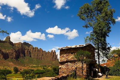 Maison traditionnelle dans le Massif du Gheralta dans la Région du Tigré - Ethiopie