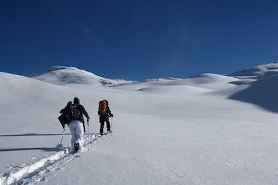 Randonnée raquette dans le massif du Queyras - France