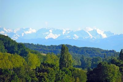 Paysage gersois avec vue sur les Pyrénées - Sud-Ouest - France