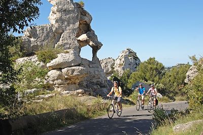 Randonnée en vélo dans les Alpilles - Provence - France