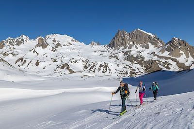 Ski de randonnée dans les Hautes-Alpes, Col du Vallon - France