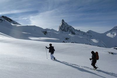 Randonnée raquette dans le massif du Queyras - France