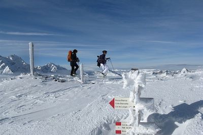 Randonnée raquette dans le massif du Queyras - France