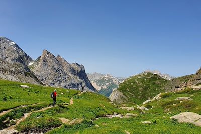 © Bruno Poinson  - Descente par le lac des assiettes - Col de la Vanoise - France Descente par le lac des assiettes - Col de la Vanoise - France