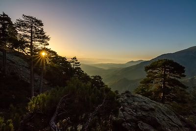 Coucher de soleil sur les hauteurs de Corte - Corse - France