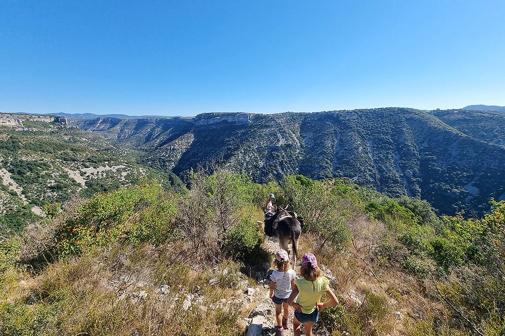 Image Rando Causse - Larzac avec un âne - randonnée au cirque de navacelles