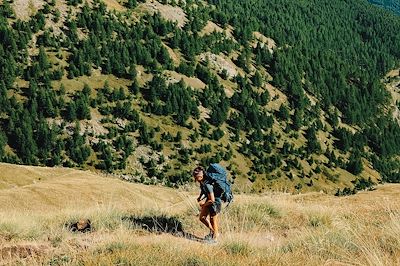 Montée entre les Bertins et le lac du Grand Laus - Queyras - France