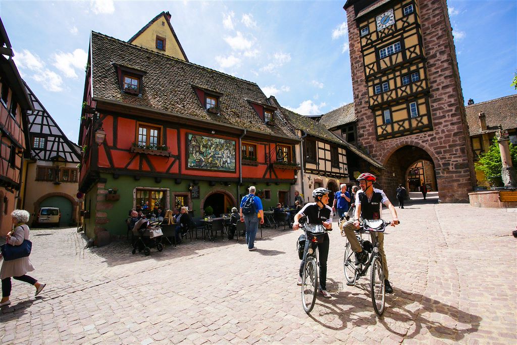 Image Alsace à vélo - Route des vins d'Alsace - Vignobles à vélo