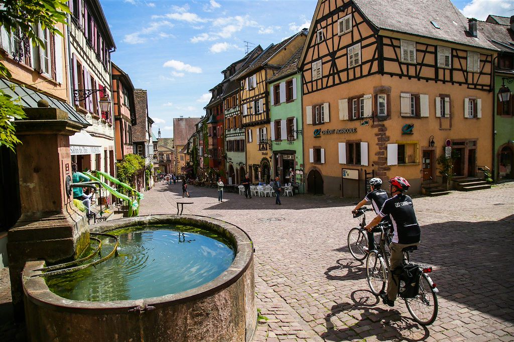 Image Alsace à vélo - Route des vins d'Alsace - Vignobles à vélo