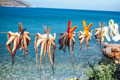 © Peeterv / iStock - Séchage de la pieuvre au soleil - Crète - Grèce Séchage de la pieuvre au soleil - Crète - Grèce