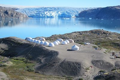 Vue sur les glaciers - Camp de Qaleraliq - Groenland
