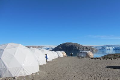 Vue sur les glaciers - Camp de Qaleraliq - Groenland