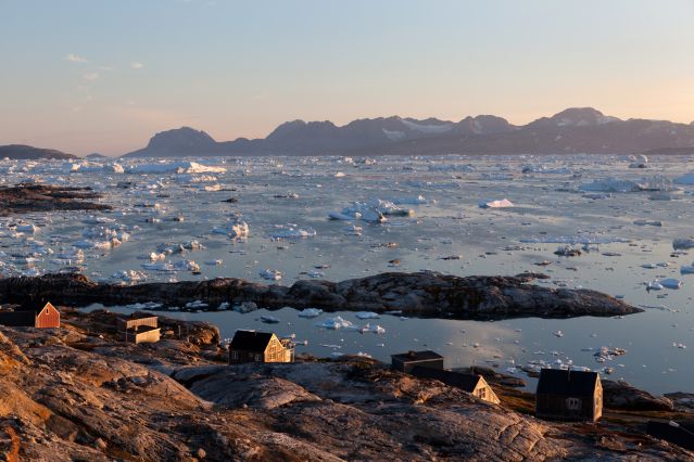 Image Icebergs et aurores boréales dans l'objectif