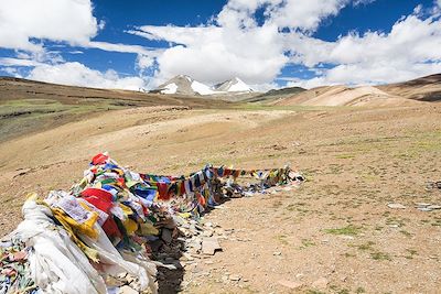 Drapeau de prières au Yalung Nyau La - Ladakh - Inde