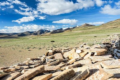 Mur de mani - Haute plaine du Tso Kar - Ladakh - Inde