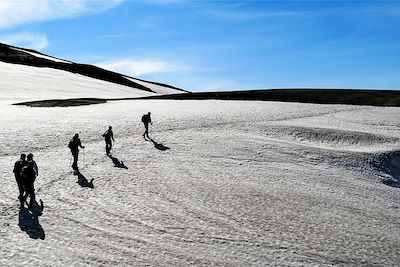 Randonnée sur un névé - Islande