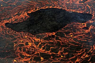 Eruption, coulé de lave - Islande
