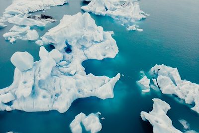 Icerbergs au large de Diamond beach - Islande