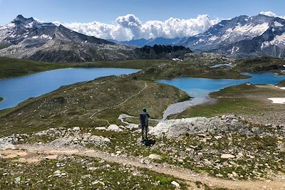 © Audrey Midrouet - Vue sur les lacs Rossett et Leita - Italie Vue sur les lacs Rossett et Leita - Italie