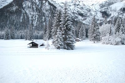 Chalets sous la neige 