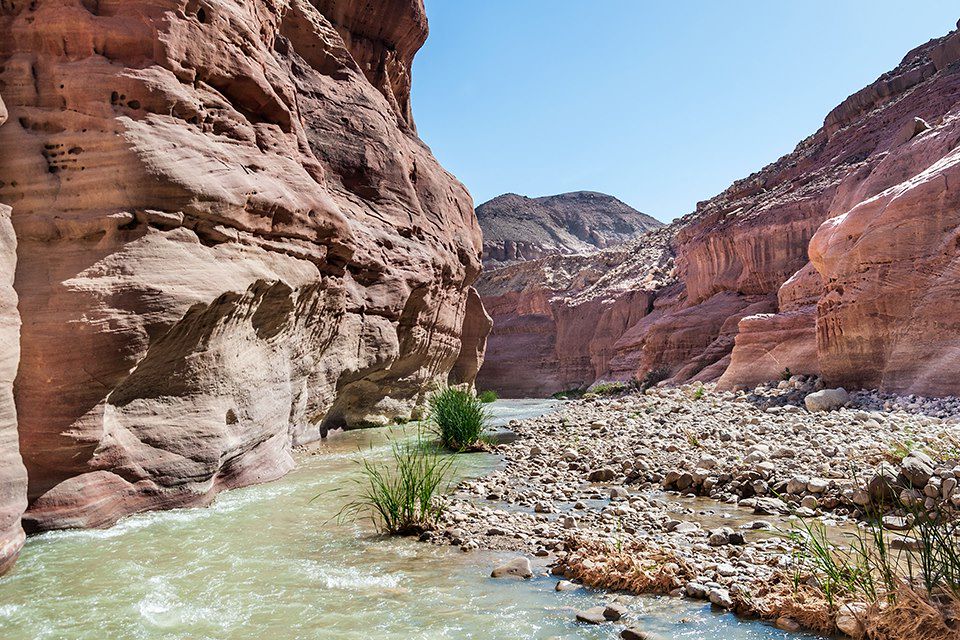 Image marche wadi Ghweir - baignade wadi Bin Hammad - campement bédouin Wadi Rum