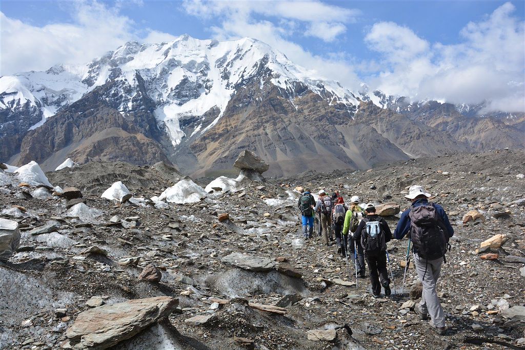 Image Trek glacier Inylchek - camp de base Khan Tengri - Randonnée Tien Shan
