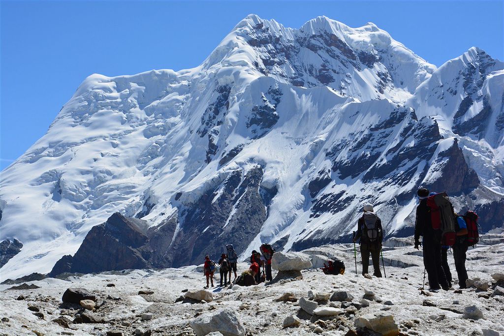 Image Trek glacier Inylchek - camp de base Khan Tengri - Randonnée Tien Shan