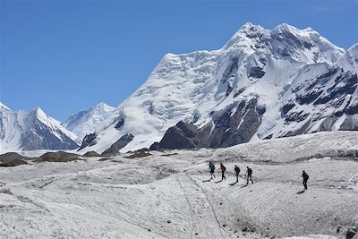 Traversée vers le dernier camp de base Inylchek - Kirghizie