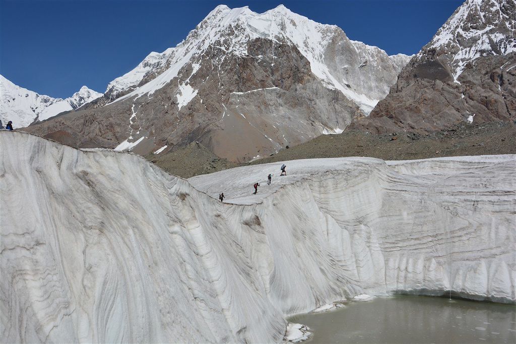 Image Trek glacier Inylchek - camp de base Khan Tengri - Randonnée Tien Shan