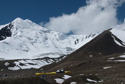 Camp 1 à 4300m sur le Pic Lénine - Kirghizie