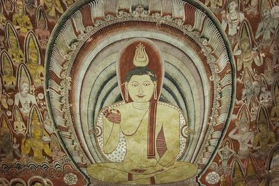 Plafond peint - Dambulla - Patrimoine mondial de l'humanité - Sri Lanka