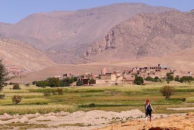 Dans la vallée M'Goun - Versant sud-est du Haut Atlas - Maroc