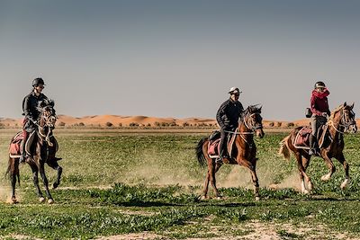 Galop aux pieds des dunes de Chegaga - Maroc 