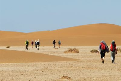 Randonnée dans les dunes du Sahara - Maroc