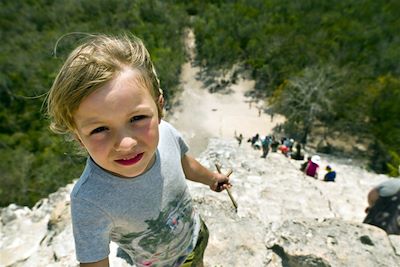 Au sommet de la pyramide de Cobá - Yucatan - Mexique