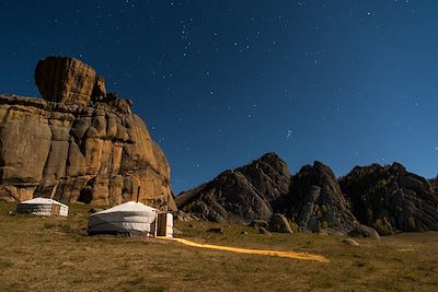 Yourte sous ciel étoilé - Mongolie