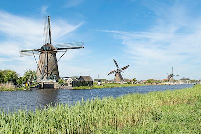 Moulins à vent à Kinderdijk-Elshout aux Pays-Bas
