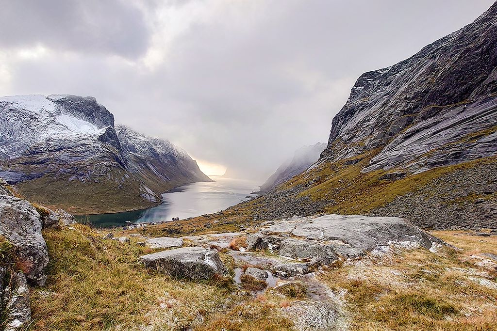 Image Iles Lofoten - aurores boréales - lumières d'automne