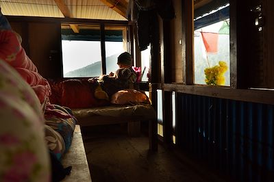 Intérieur d'une maison dans le parc national de Makalu Barun - Népal