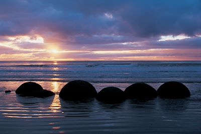 Moeraki Boulders - Péninsule d'Otago - Nouvelle Zélande