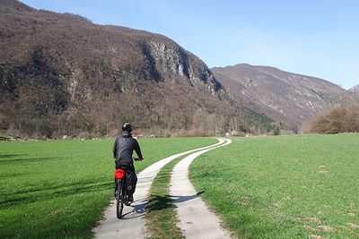 Cycliste près de Bovec - Slovénie 