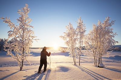 Personne solo à ski - Suède 