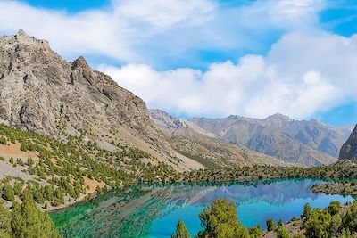 Vue panoramique du lac Alaudin -  Tadjikistan
